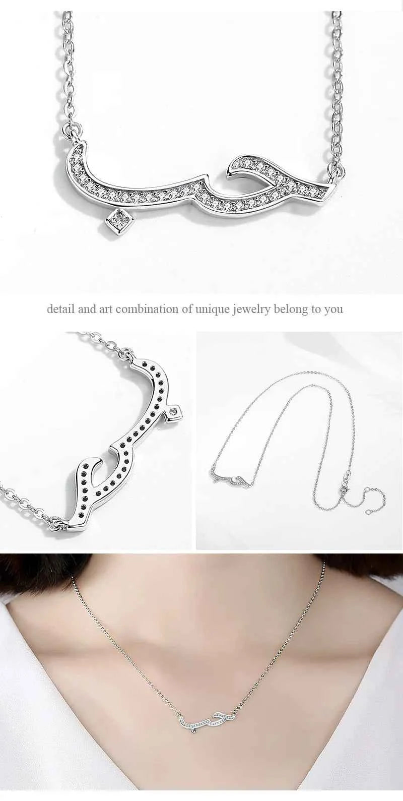 KALETINE Charm Arabic Best Friends Honey Love Couple  925 Sterling Silver Pendant Necklace BFF Good Friendship Indian Jewelry
