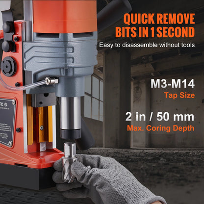 SucceBuy 1300W 1400W 2" Electric Drilling Machine Magnetic Drill Press Boring Diameter Power Drill 810 PRM Drill    Home Decor Supply | Online Retail | ShoreShopper.com