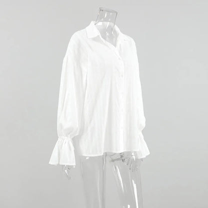 New Fashion White Shirts Women Long Sleeve Oversize Blouse New Spring Summer Basic Tops Cotton Chic Shirt for Women 100% Cotton    Your Coastal Marketplace | Shoreshopper.com