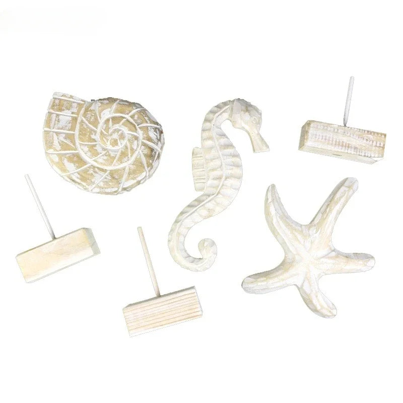 Mediterranean Wood Carving Sculpture - Starfish, Conch & Hippocampus Marine Decor for Home & Living Room    Your Coastal Marketplace | Shoreshopper.com
