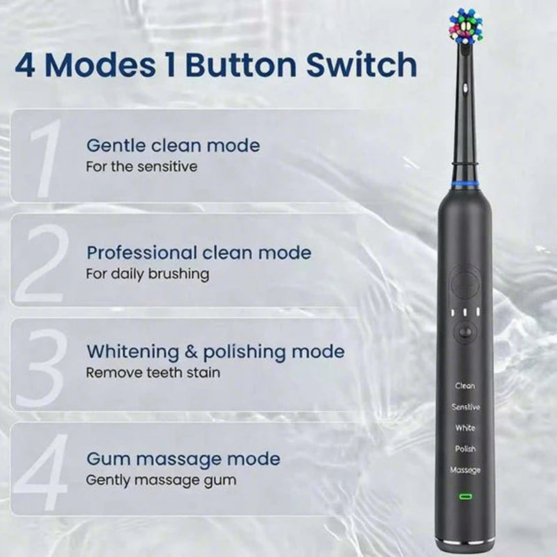 Compatible with Oral B Sonic Electric Toothbrush Smart Ultrasonic Dental Teeth Whitening Rechargeable Adult Tooth Brush 3 Head - ShoreCo.Shop