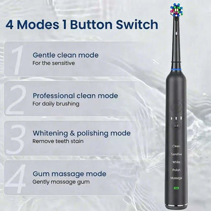 Compatible with Oral B Sonic Electric Toothbrush Smart Ultrasonic Dental Teeth Whitening Rechargeable Adult Tooth Brush 3 Head - ShoreCo.Shop