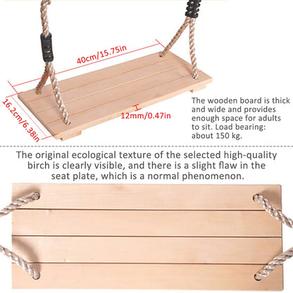 High-Quality Polished Four-Board Anti-Corrosion Wood Swing Outdoor Indoor Pastoral Wooden Swing for Adults Children    Home Decor Supply | Online Retail | ShoreShopper.com