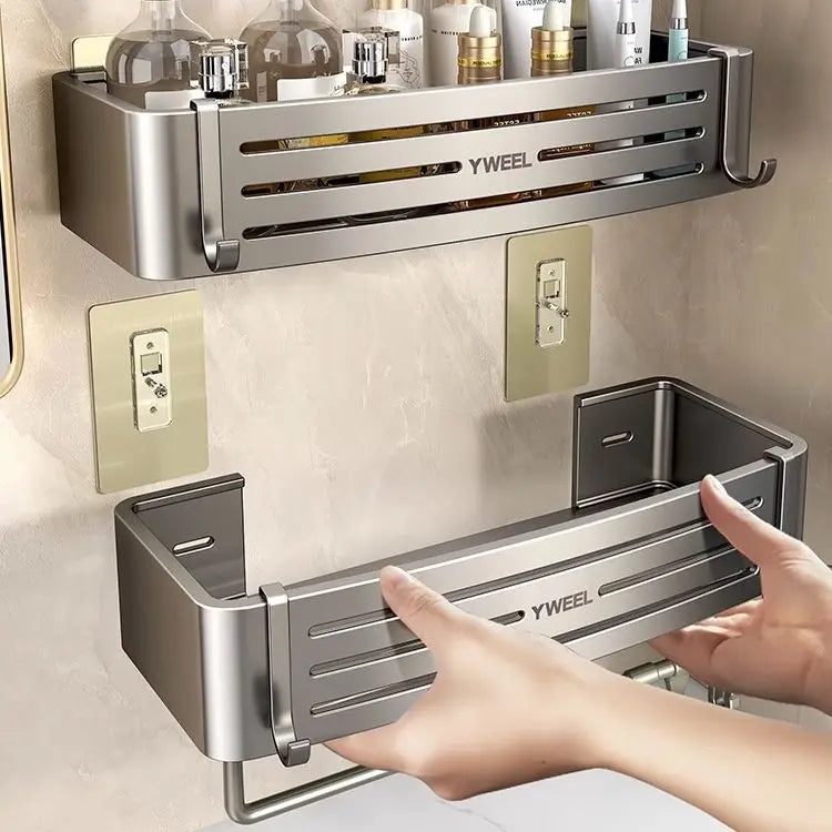 Bathroom storage shelf Bathroom toilet washstand Hand washing bathroom shower gel Wall storage shelf free of holes    Home Decor Supply | Online Retail | ShoreShopper.com