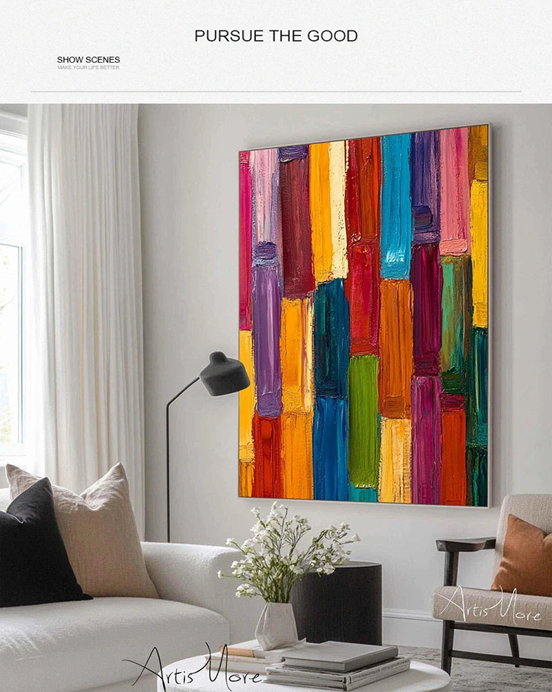Texture Handmade Painting on Canvas Abstract Colorful Modern Minimalism Wall Art Decor Large    Home Decor Supply | Online Retail | ShoreShopper.com