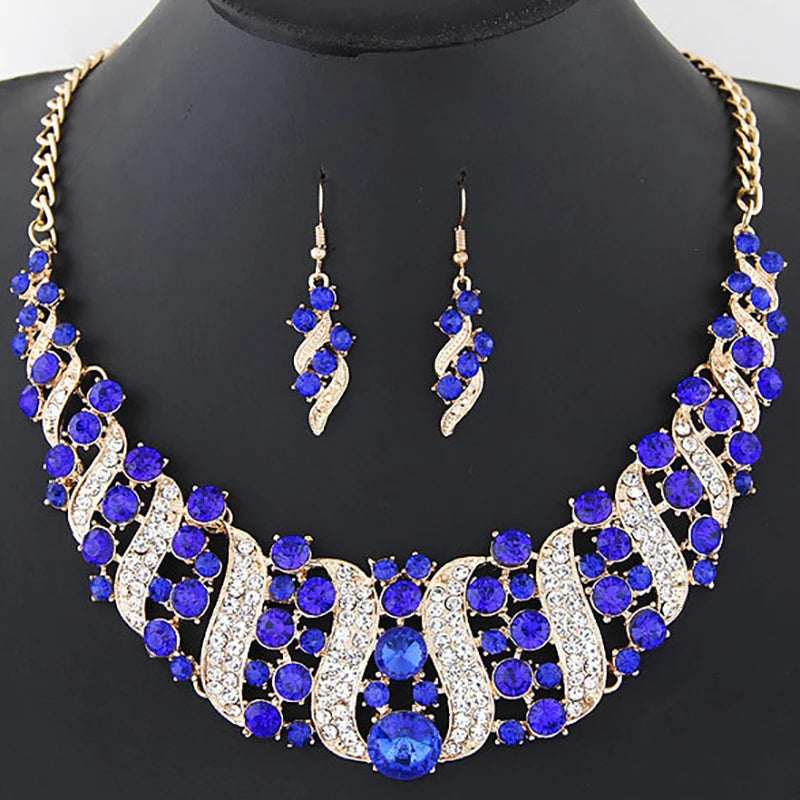 Romantic 2 Pieces/set Wedding Jewelry Set Shiny Crystal Bridal Jewelry Set Ladies Necklace Earrings    Home Decor Supply | Online Retail | ShoreShopper.com