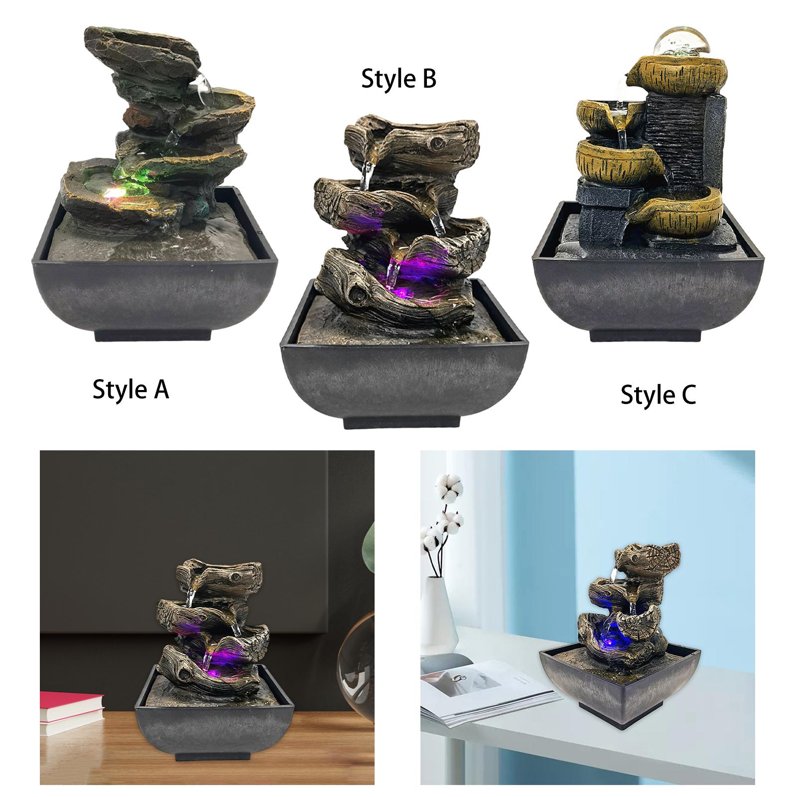 4 Tier Tabletop Water Fountain with Pump Ornament Flowing Water Relaxation Waterfall Fountain for Garden Desk Feng Shui Decor    Home Decor Supply | Online Retail | ShoreShopper.com
