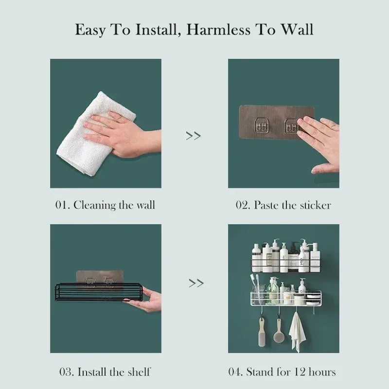 Toilet Storage Rack Bathroom Shelf No-Drill Corner Shelf Shower Wall Mounted Shelf Bracket Bathroom Accessory Organizer Shampoo    Home Decor Supply | Online Retail | ShoreShopper.com