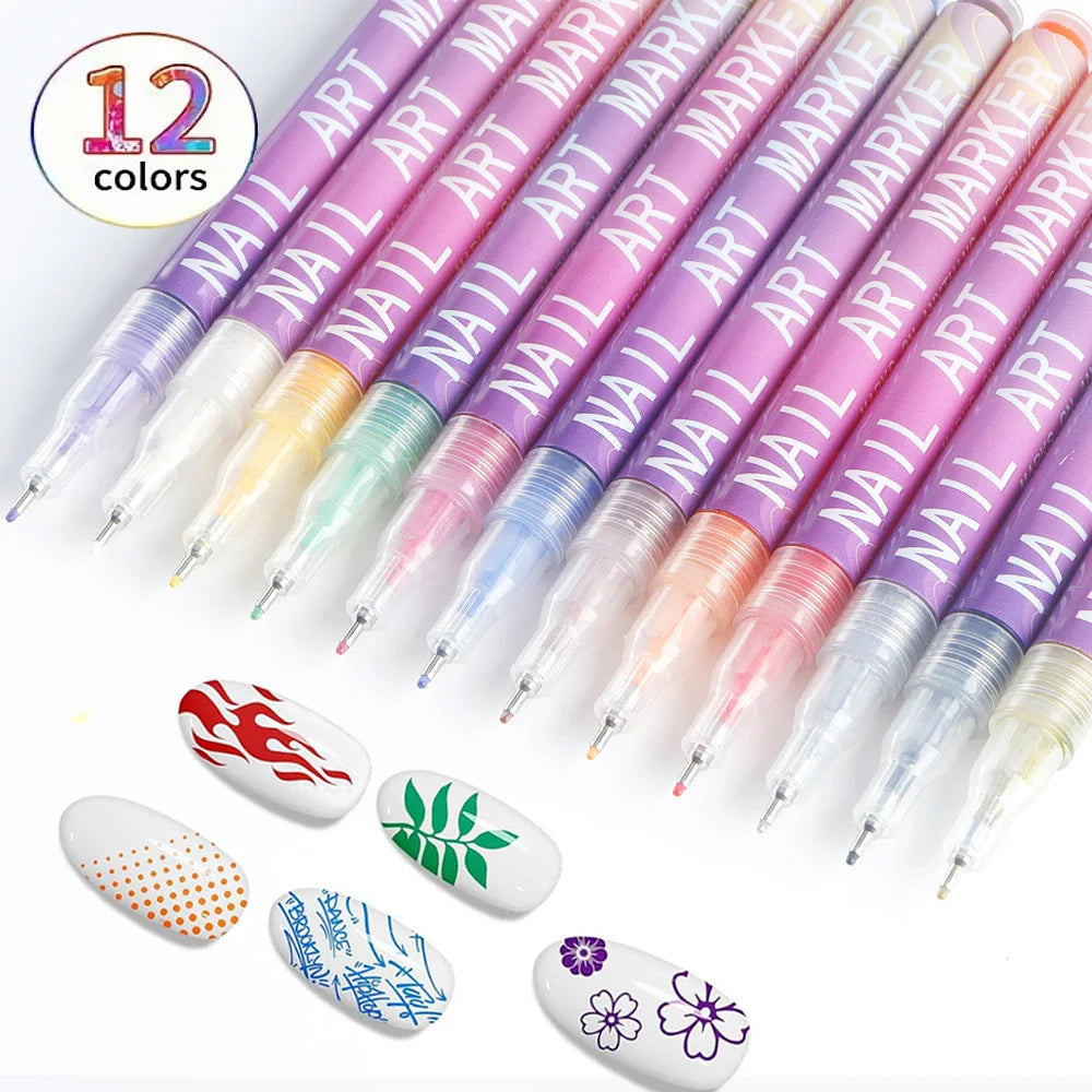Nail Art Graffiti Pen Nail Acrylic Paint Pen Waterproof Painting Lines Pencil DIY Drawing Abstract Design Nail Accessories    Home Decor Supply | Online Retail | ShoreShopper.com