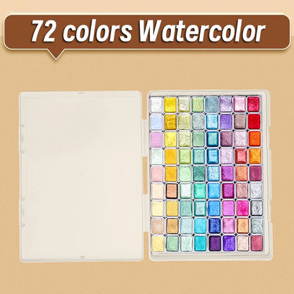 20/24/60/72 Colors Pearl Watercolor Pigment,Metallic,Shimmer,Glitter Solid Paint Mini Travel Portable Kit for Painting,Writing    Home Decor Supply | Online Retail | ShoreShopper.com