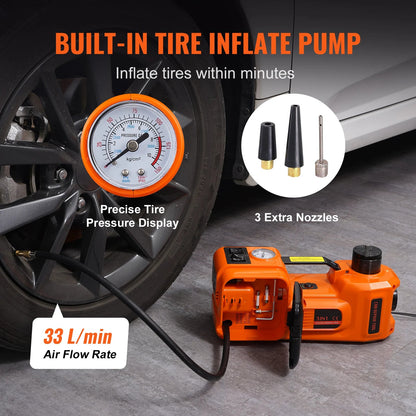 SucceBuy 5T Electric Car Jack Hydraulic Jack with Electric Impact Wrench Built-in Inflatable Pump, LED Light for SUV Sedan Truck    Home Decor Supply | Online Retail | ShoreShopper.com