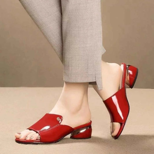 Women's Shoes Fashion Red Sexy Womens Slippers 2026 Soft Leather Ladies Comfortable Sandals Suitable for Girls Pantuflas Mujer