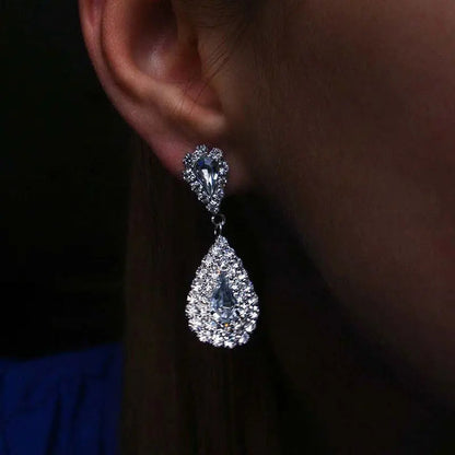 Luxurious Wedding Jewelry Sets for Bridal Bridesmaid Jewelery Drop Earring Necklace Austria Crystal Wholesale Gift    Home Decor Supply | Online Retail | ShoreShopper.com