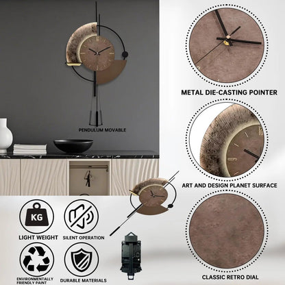 Decorative Wall Clock with Pendulum, Silent Quartz Movement, Large Modern Design for Living Room, Kitchen, Bedroom    Home Decor Supply | Online Retail | ShoreShopper.com
