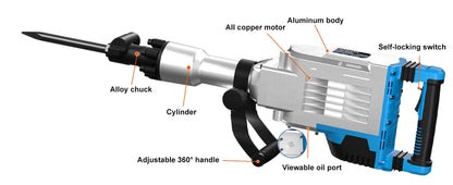 3600W Demolition Jack Hammer Electric Concrete Breaker Heavy Duty 2100 BPM Corded Power Rotary Hammer Drill with 2pcs Chisel Bit    Home Decor Supply | Online Retail | ShoreShopper.com