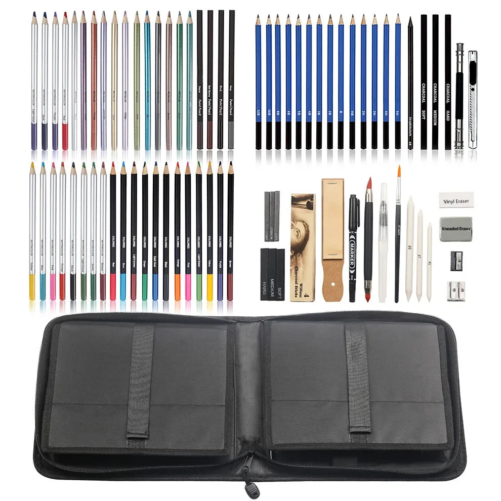 Art Painting Set 83pcs Art Sketching Set Color Lead Pencil High Quality Set Art Professional School Drawing Supplies    Home Decor Supply | Online Retail | ShoreShopper.com