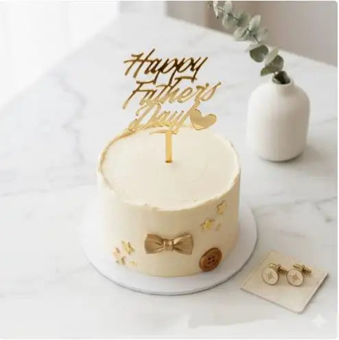 2026 Father's Day Birthday Cake Topper Decoration Gold Acrylic DAD Cake Flag Father's Day Party Cake Toppers Dessert Ornament    Your Coastal Marketplace | Shoreshopper.com