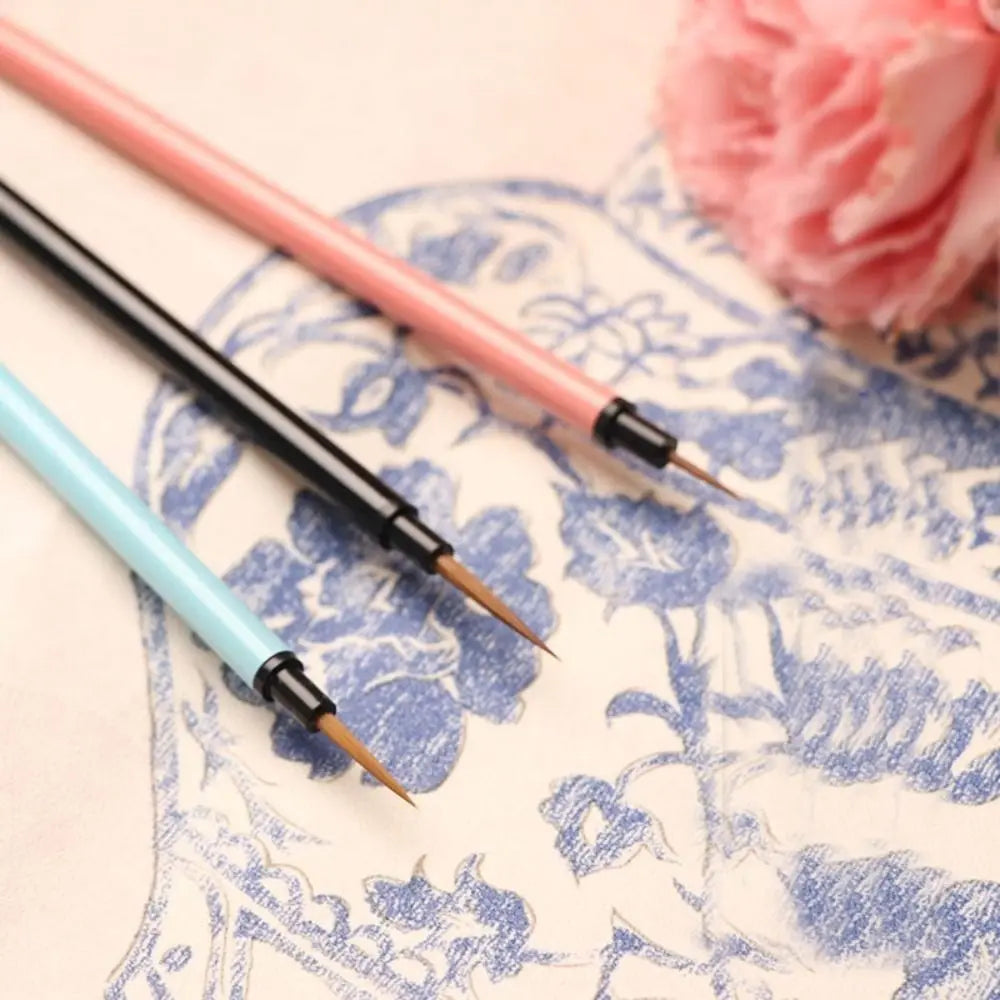 3pcs Art Supplies Pointed Tip Detail Paint Brush Soft Hair Slim Hook Line Brush Steels Handle Drawing Brush Oil Drawing    Home Decor Supply | Online Retail | ShoreShopper.com
