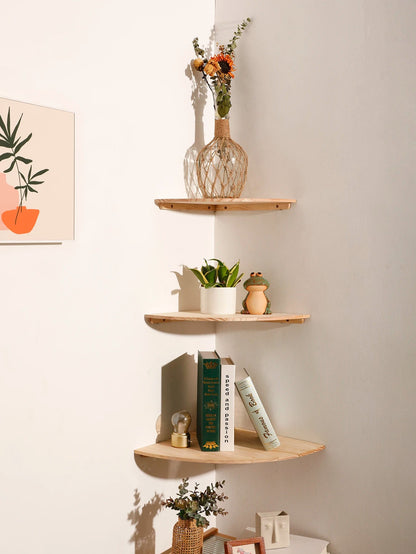 Scalloped Corner Shelves Floating Wall Shelf Storage Rack Wooden Wall Decor Bedroom Living Room Kitchen  Home Decorations Ledge    Home Decor Supply | Online Retail | ShoreShopper.com