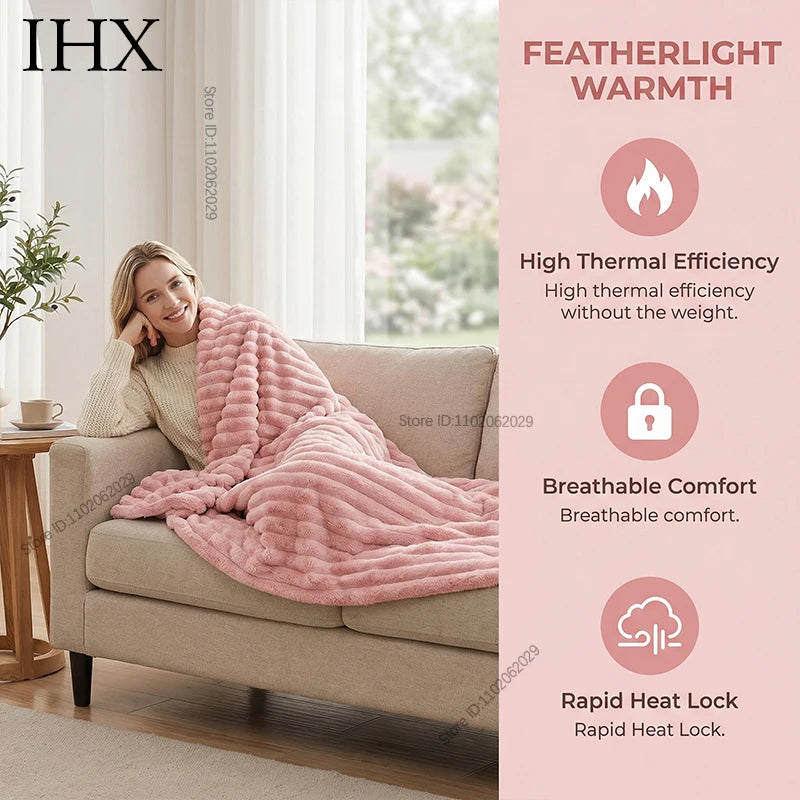IHX Solid Color Imitation Rabbit Plush Milk Plush Thickened Thermal Leisure Home Blanket Office Nap Blanket, Custom Blanket Size    Your Coastal Marketplace | Shoreshopper.com
