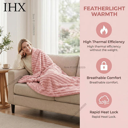 IHX Solid Color Imitation Rabbit Plush Milk Plush Thickened Thermal Leisure Home Blanket Office Nap Blanket, Custom Blanket Size    Your Coastal Marketplace | Shoreshopper.com