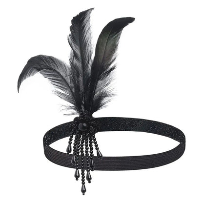 Hair Accessories Feather Headwear Tassel Makeup Party Cosplay Dress Headwear Black Diamond Masquerade Hair Band    Your Coastal Marketplace | Shoreshopper.com