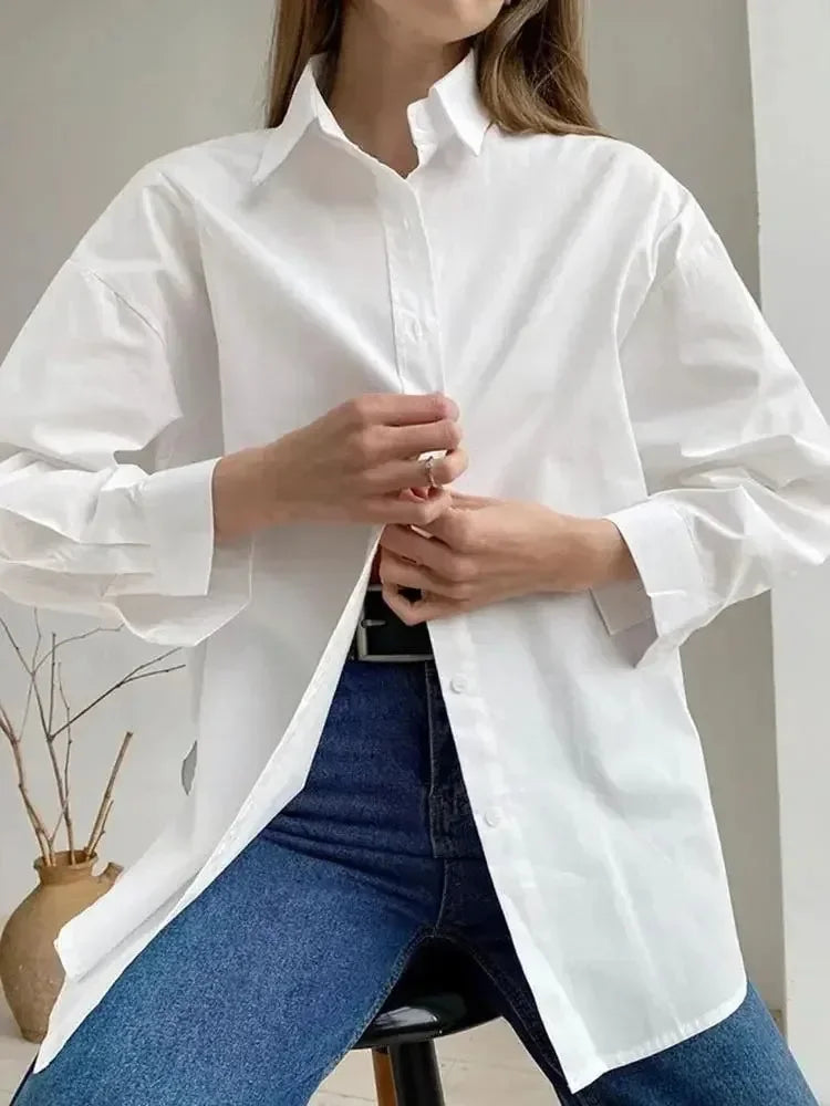 100% Cotton Shirts for Women Spring and Summer Fashion Long Sleeve Shirt Single Breasted Design Casual Loose Blouse for Women    Your Coastal Marketplace | Shoreshopper.com