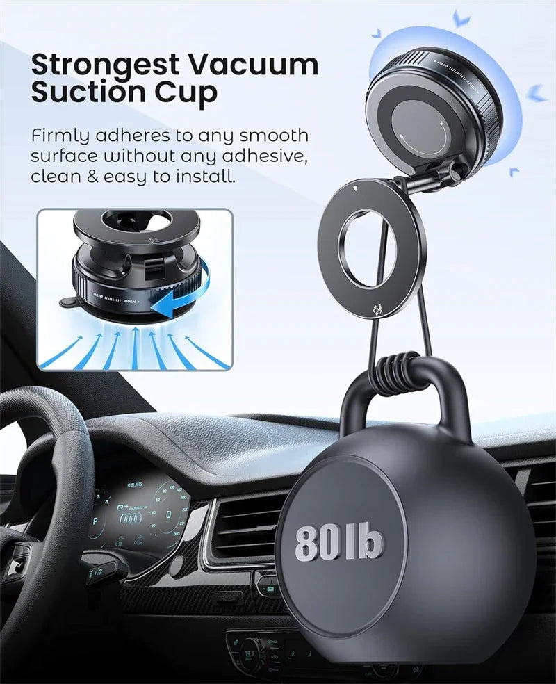 Car Mount Electric Vacuum Magnetic Holder Foldable Strong Suction Stand For Cell Phone For iphone 12 13 14 15 16 Live Streaming    Home Decor Supply | Online Retail | ShoreShopper.com