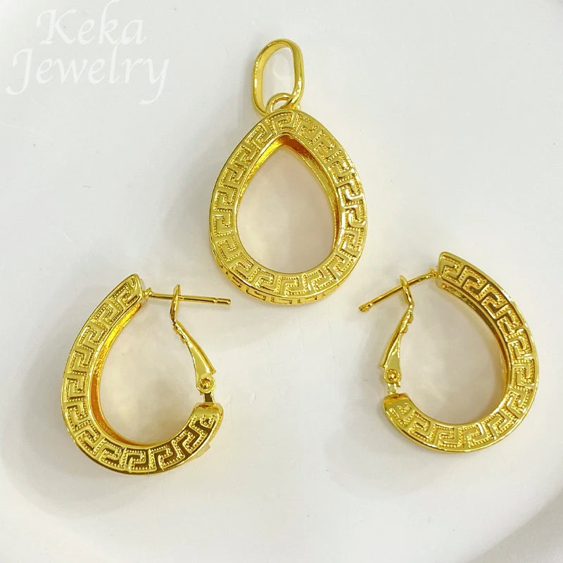 Dubai Golden Jewelry Sets for Women Luxury Italian Bridal Necklace Pendant Earrings Wedding Party Accessories Lady Gifts    Home Decor Supply | Online Retail | ShoreShopper.com