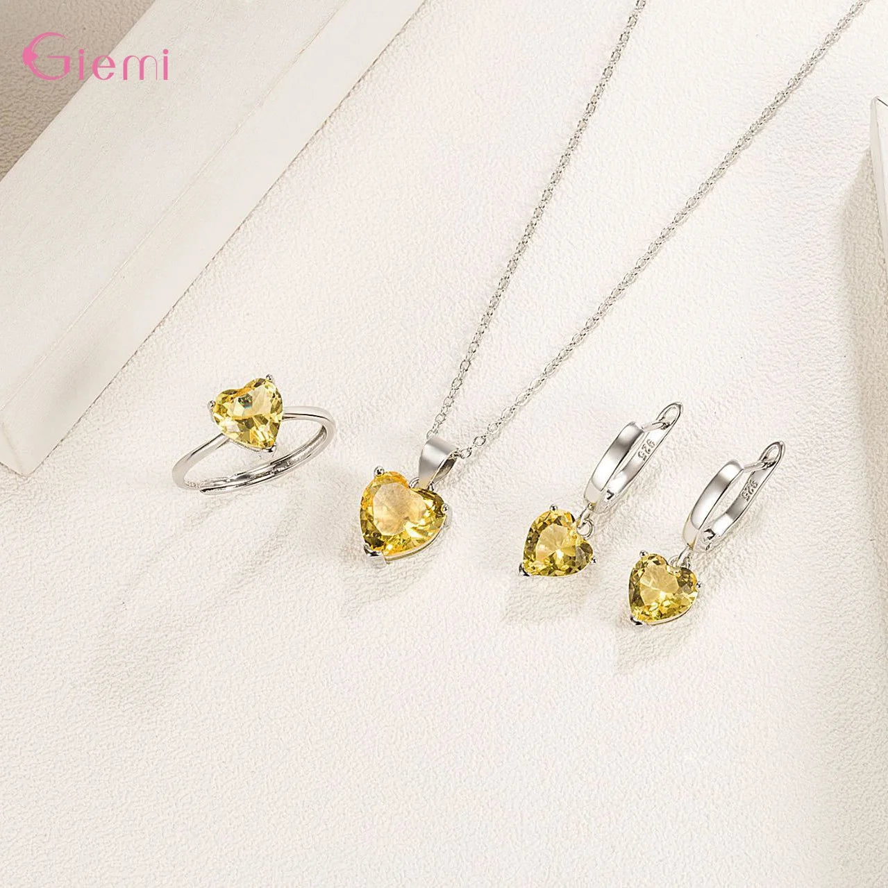 Top Fashion 925 Silver Jewelry Sets Shiny Crystal Gifts Suit For Women Girls Pendant Necklace Earrings Rings Hot Sale    Home Decor Supply | Online Retail | ShoreShopper.com