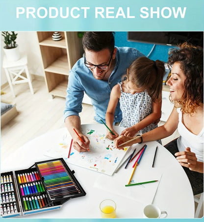 Art Supplies, 145 Pack Painting Drawing Art Kit , Deluxe Double Layers Art Set Crafts, Colored Pencils, Oil Pastels, Watercolor    Home Decor Supply | Online Retail | ShoreShopper.com
