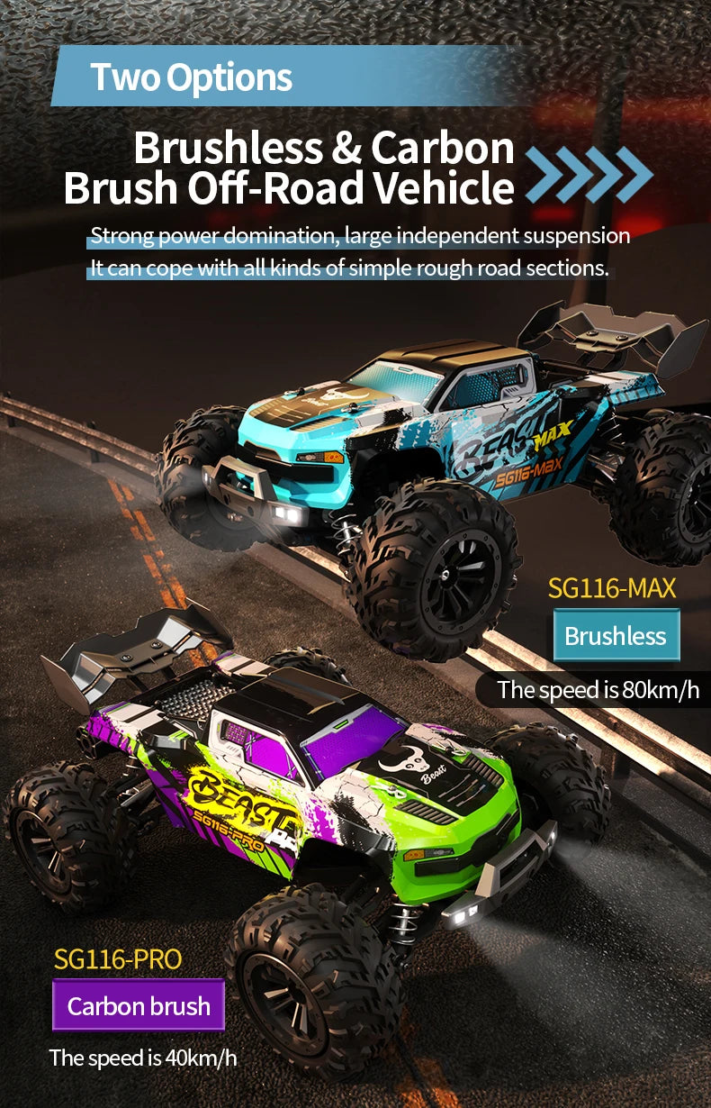 ZLL SG116 MAX 1:16 High Speed Drift Racing Car 80KM/H 4WD Off-Road Drift Remote Control Car SG316 Max Brushless Motor RC Car    Home Decor Supply | Online Retail | ShoreShopper.com