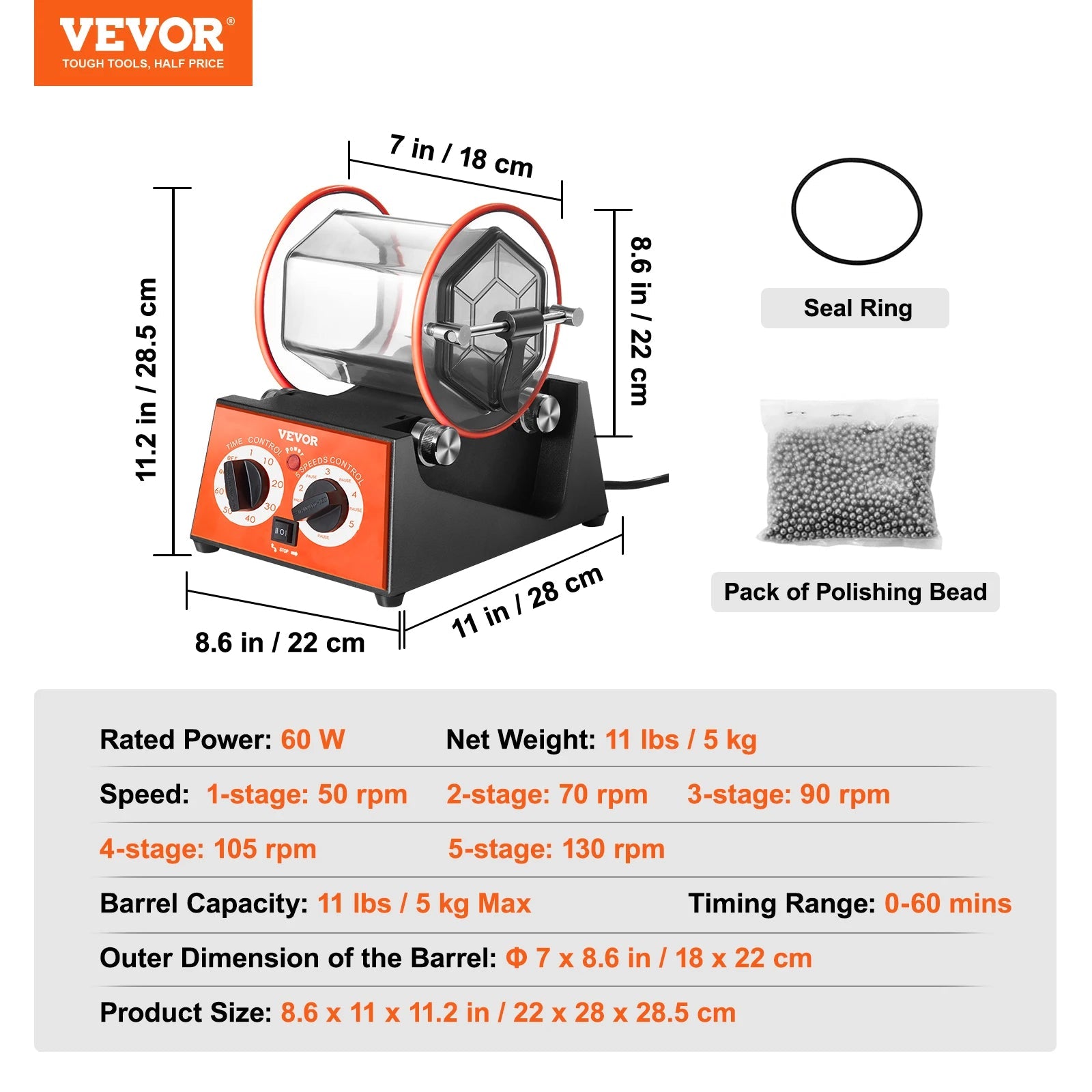 SucceBuy 3kg 5kg Rotary Tumbler Surface Polisher Jewelry Drum Polishing Machine Gem DIY Mini-Tumbler Finishing Tools    Home Decor Supply | Online Retail | ShoreShopper.com