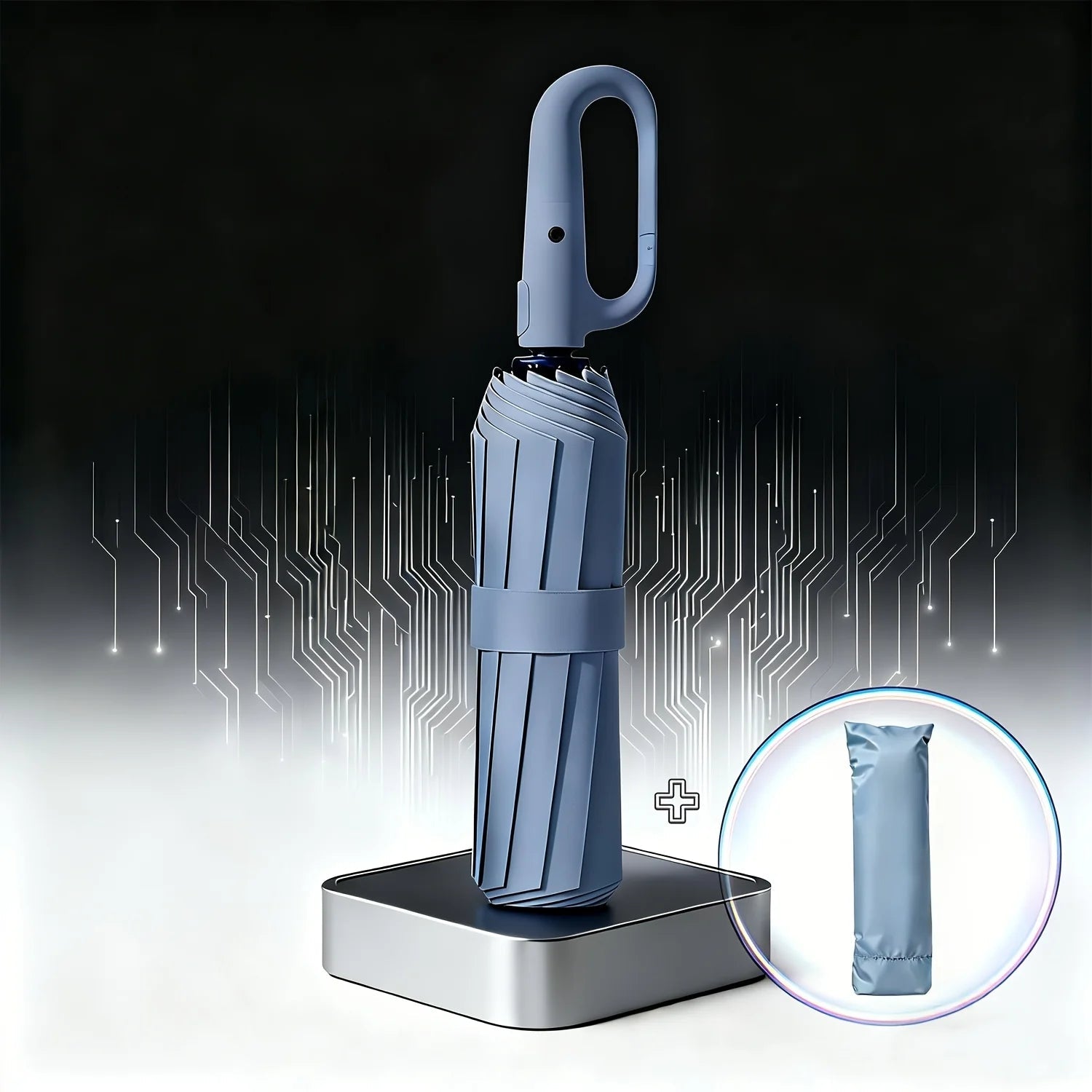 Carabiner Clip, Portable, Hands-free, Automatic Folding Umbrella. Features Reinforced Thickened Windproof Ribs and Canopy    Your Coastal Marketplace | Shoreshopper.com