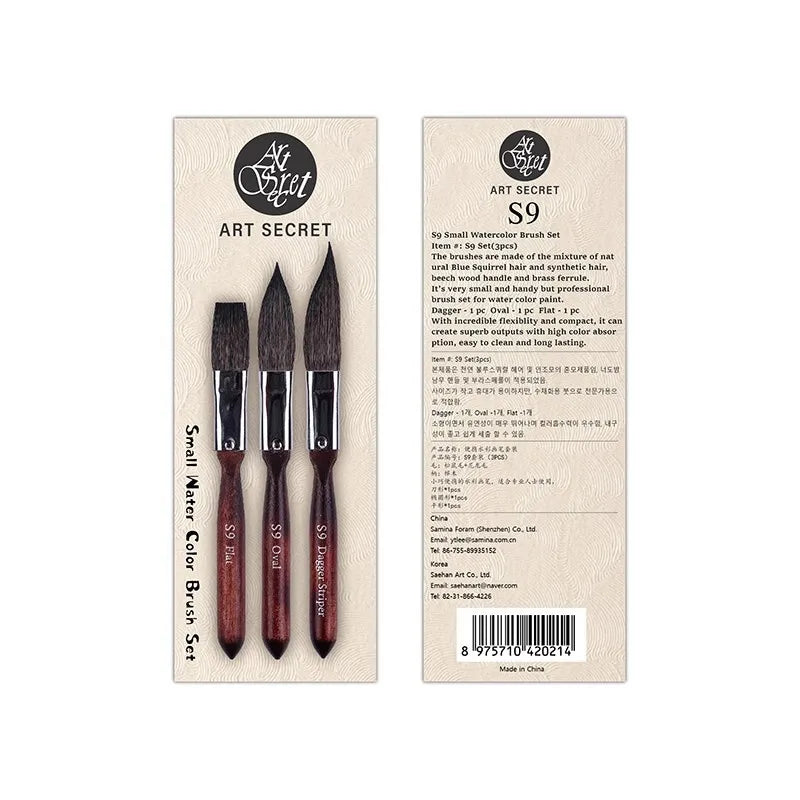 Artsecret Mini Dagger Oval  Flat Squirrel Hair Watercolor Brushes Set Professional Painting Brush For Painting Art Supplies    Home Decor Supply | Online Retail | ShoreShopper.com