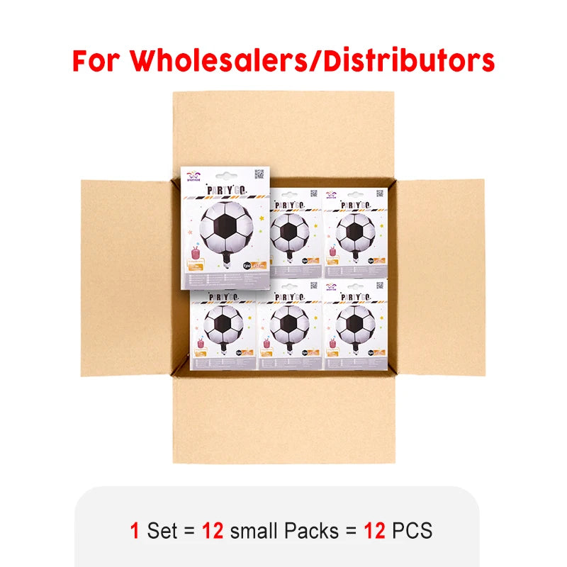 12 Pieces-18'' Decorative Soccer Pattern Foil Balloons 1pc/Pack 12 Packs for Party Decorations    Home Decor Supply | Online Retail | ShoreShopper.com