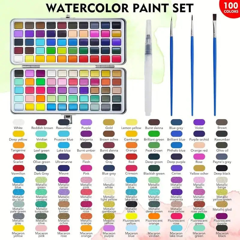 Watercolor Paint with Brushes, Professional Palette,Vibrant Travel Art Kit for Adults and Artists, Watercolor Painting Supplies    Home Decor Supply | Online Retail | ShoreShopper.com