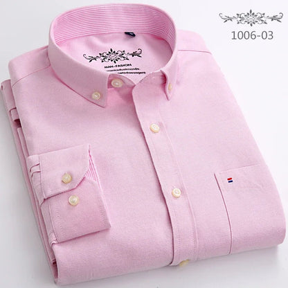 New in shirt long-sleeve shirts for men slim fit formal plian shirt single pocket office clothes soft plaid cotton designer tops    Home Decor Supply | Online Retail | ShoreShopper.com