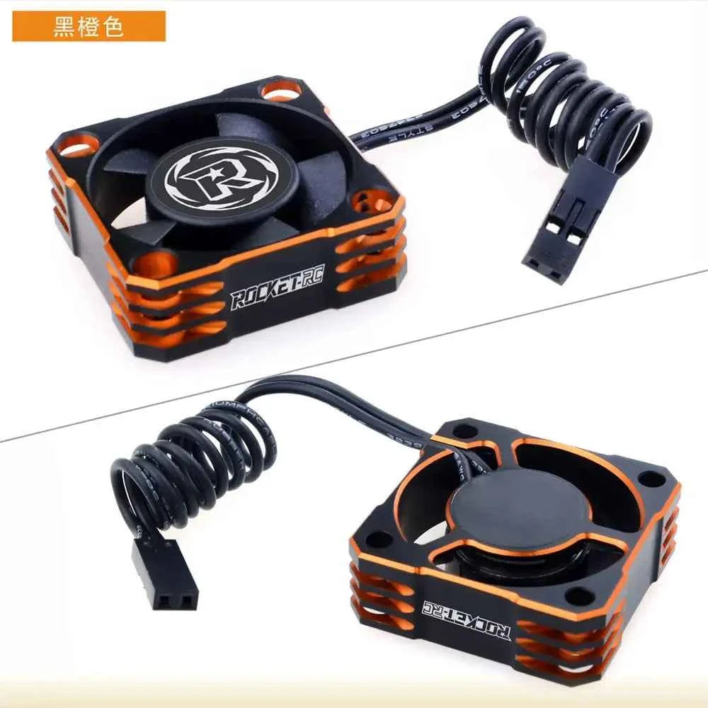 ROCKET-RC 25/30/35/40/50mm V2 Metal Cooling Fan 32000/28000/21000/16000/10000RPM for 1/8 1/10 1/12 RC Car 540/550/3650 Motor ESC