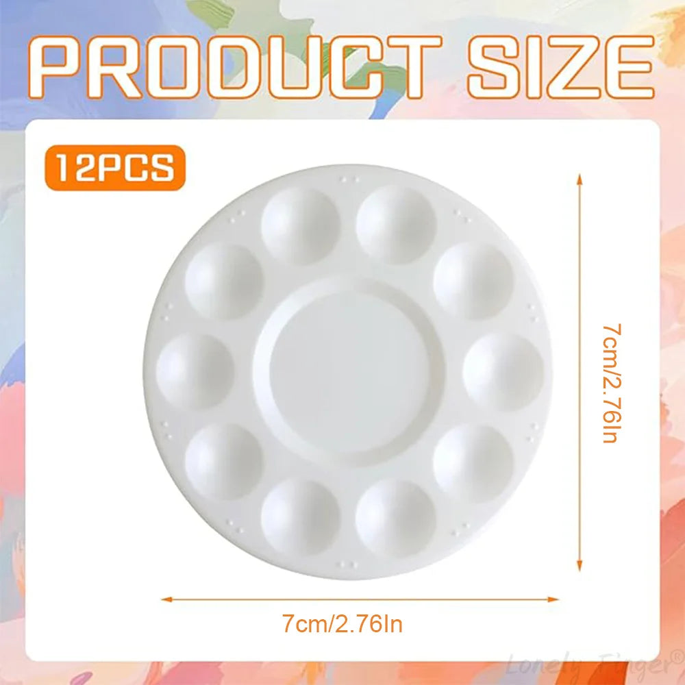 Plastic Paint Palettes 12 Pieces Paint Palette Tray Art Supplies Paint Palette for Gouache, Acrylic Paint and Watercolors    Home Decor Supply | Online Retail | ShoreShopper.com