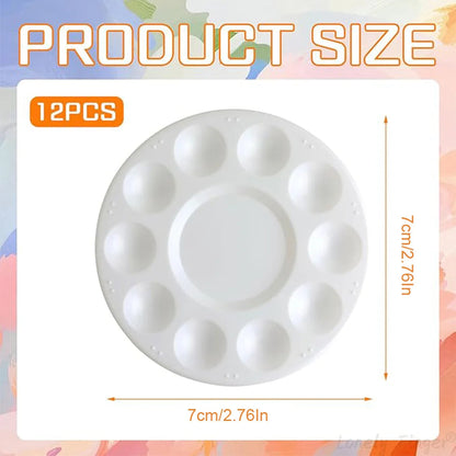 Plastic Paint Palettes 12 Pieces Paint Palette Tray Art Supplies Paint Palette for Gouache, Acrylic Paint and Watercolors    Home Decor Supply | Online Retail | ShoreShopper.com