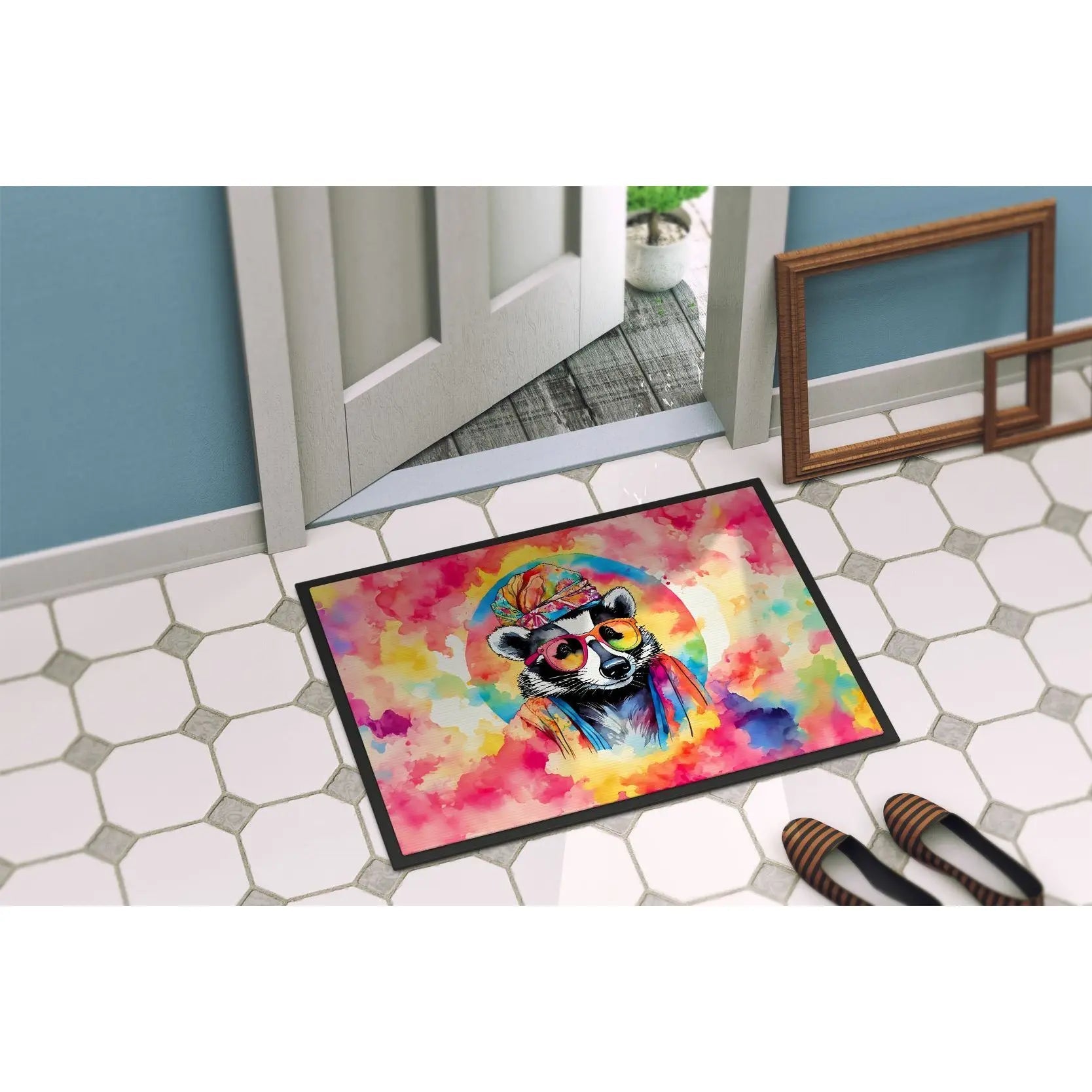 New Hippie Animal Badger Doormat Non Slip Washable Low Pile 18H X 27W Indoor Outdoor Entryway Rug Front Door Mat    Home Decor Supply | Online Retail | ShoreShopper.com