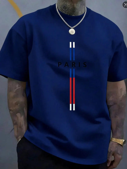 Parisian Style Men's Pure Cotton Casual T-Shirt, Simple and Stylish Crew Neck Short Sleeve T-Shirt for Everyday Wear    Home Decor Supply | Online Retail | ShoreShopper.com