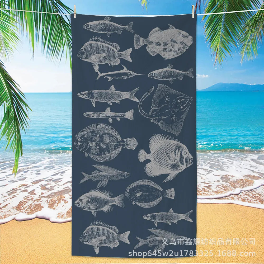 Beach Turtle Animal Printed Beach Towel, Quick Drying Absorbent Beach Towel Outdoor Sports Swimming Beach Towel Face Towel Towel    Your Coastal Marketplace | Shoreshopper.com