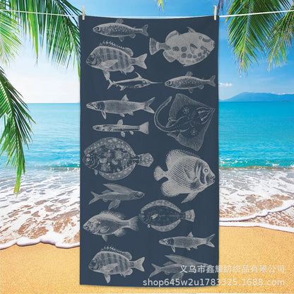 Beach Turtle Animal Printed Beach Towel, Quick Drying Absorbent Beach Towel Outdoor Sports Swimming Beach Towel Face Towel Towel    Your Coastal Marketplace | Shoreshopper.com