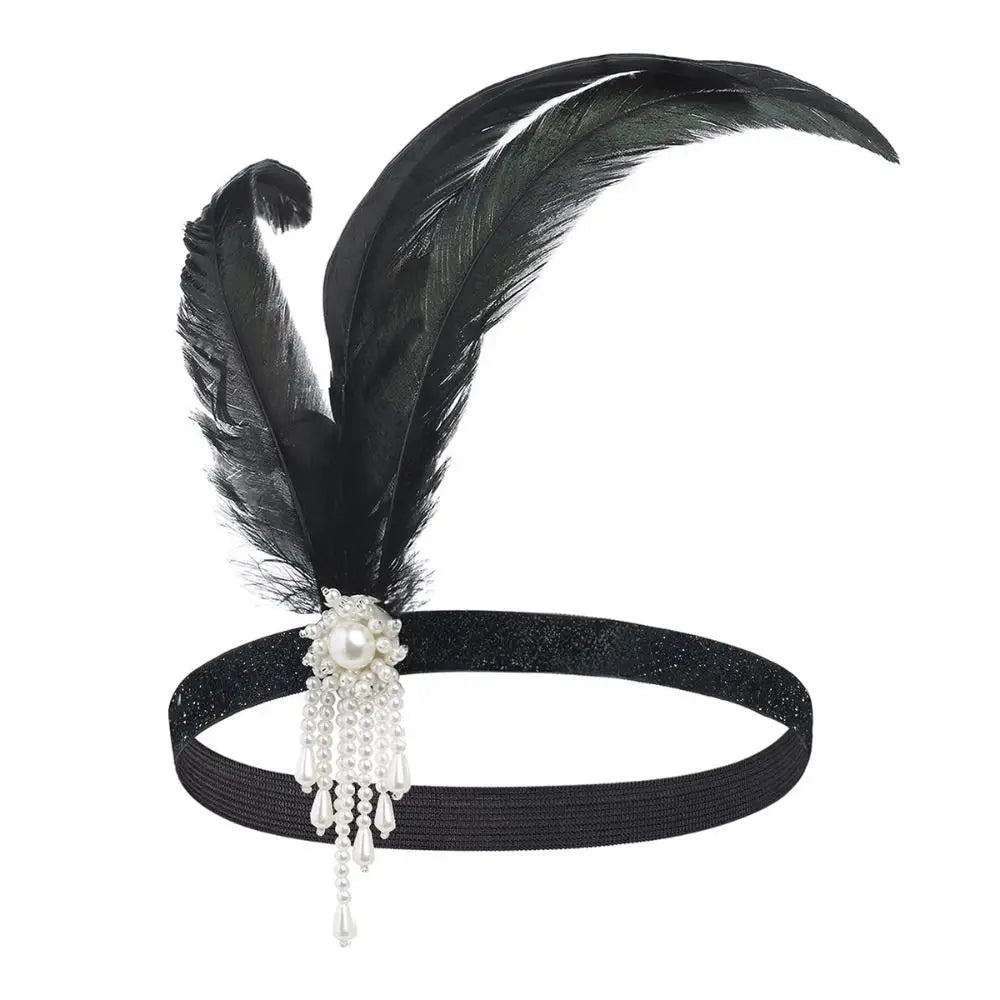 Hair Accessories Feather Headwear Tassel Makeup Party Cosplay Dress Headwear Black Diamond Masquerade Hair Band    Your Coastal Marketplace | Shoreshopper.com