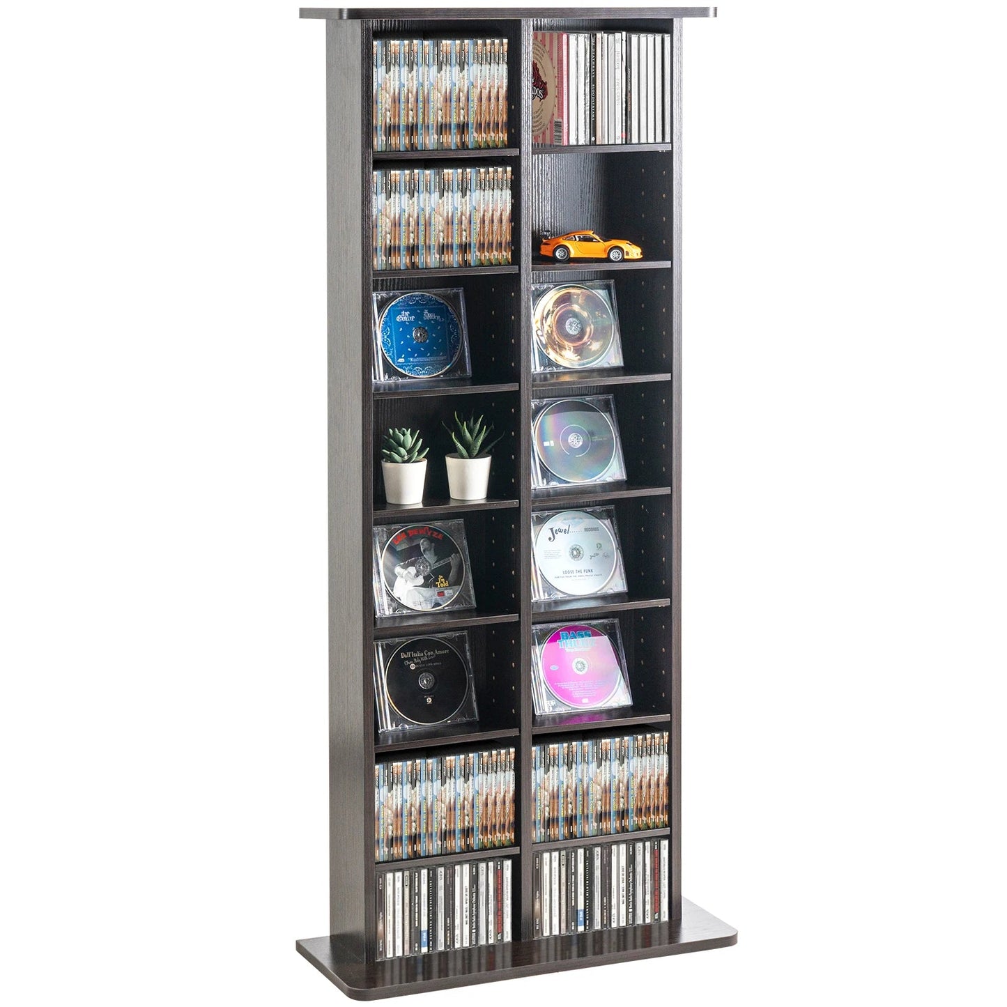 SucceBuy Media Storage Cabinet DVD Shelf Holds Adjustable CD Shelves 5/12/16/36 Compartments Protects and Organizes Music Movie    Home Decor Supply | Online Retail | ShoreShopper.com