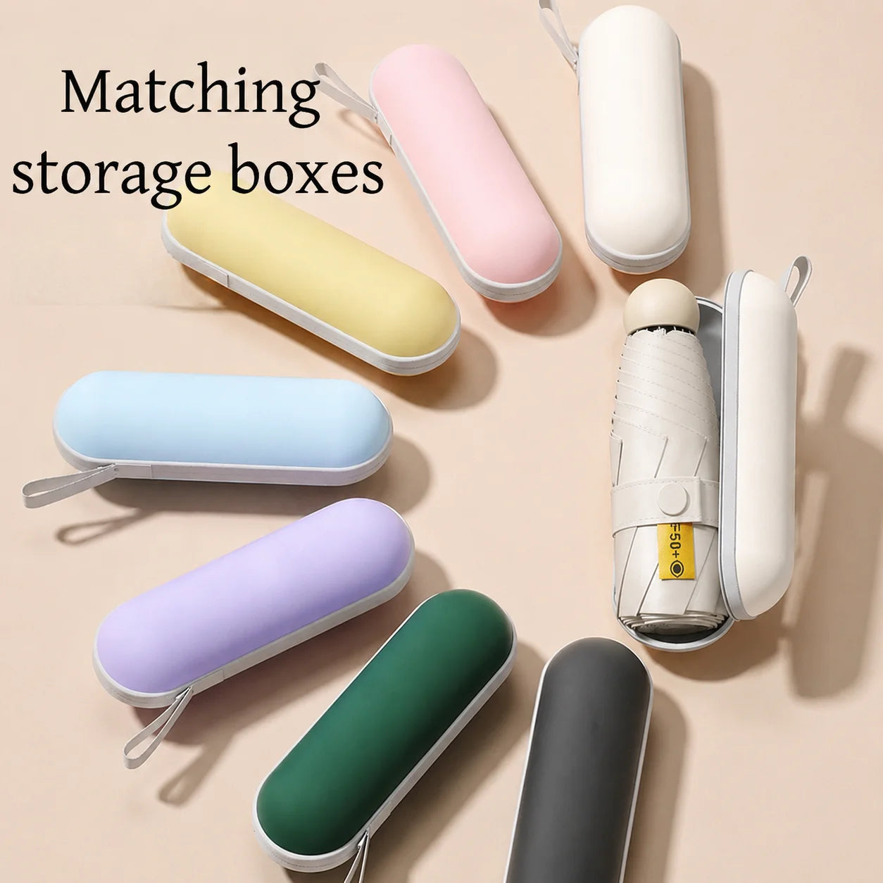 Capsule Umbrella, Portable Mini Sun Umbrella, Sunscreen Umbrella, Black Alloy Handle, with Storage Box, Dual-Use for Sun Protect    Your Coastal Marketplace | Shoreshopper.com