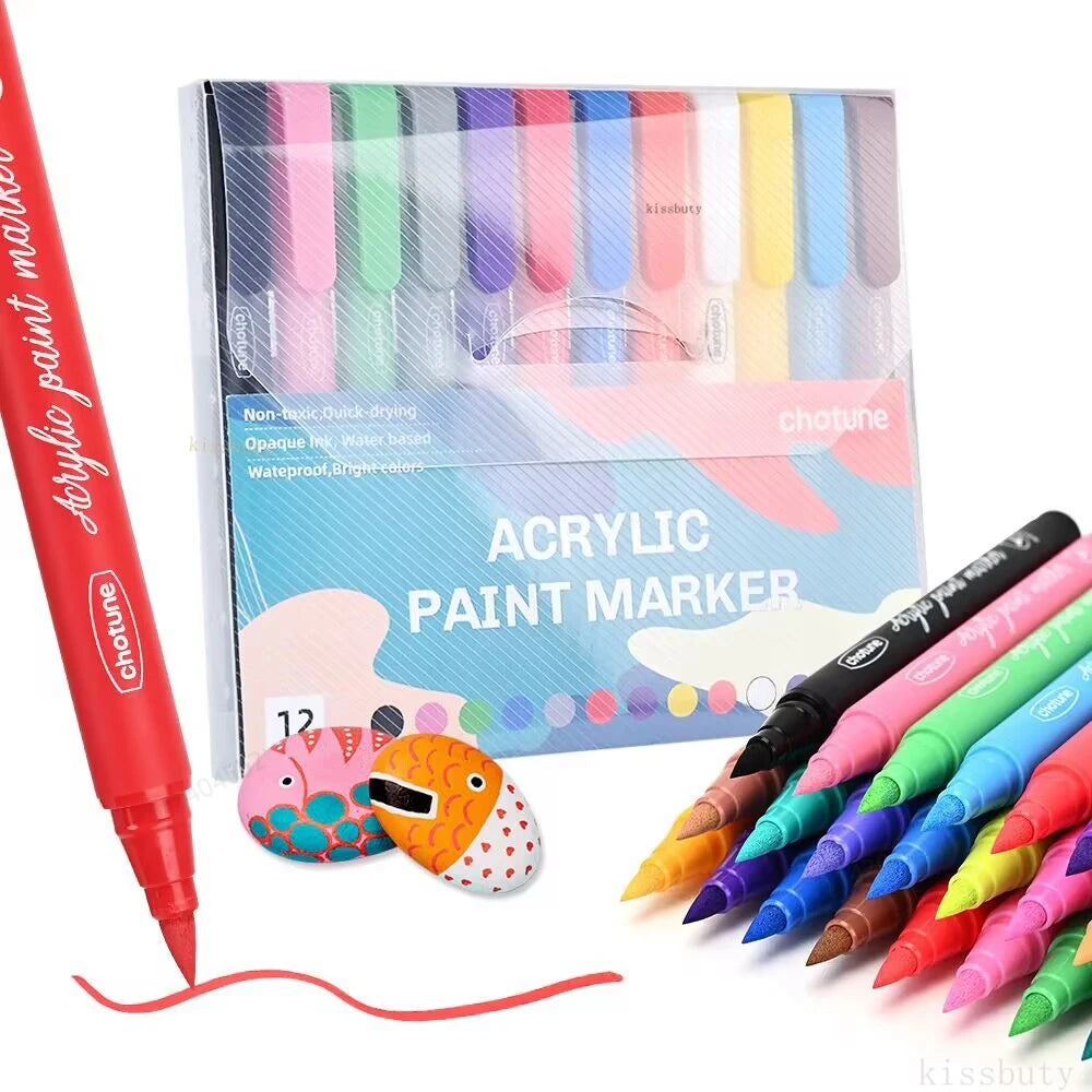 36 Colors Pastel Acrylic Paint Pens  Brush Markers for Wood Canvas Stone Rock Painting Glass Ceramic Fabric Metal Art Supplies    Home Decor Supply | Online Retail | ShoreShopper.com