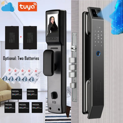 3D Face Recognition Unlock Digital Door Lock With Camera FIngerprint Password Unlock Keyless Electronic Door Lock - ShoreCo.Shop